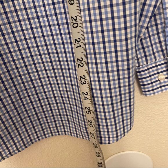 Tommy Hilfiger youth boys Navy plaid long sleeve button up preppy dress shirt 16 - Picture 8 of 8